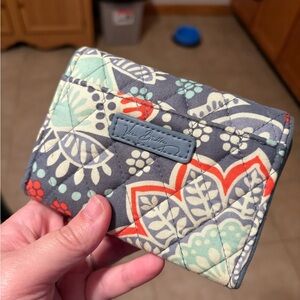 Vera Bradley Quilted Wallet in Gray and Red Floral